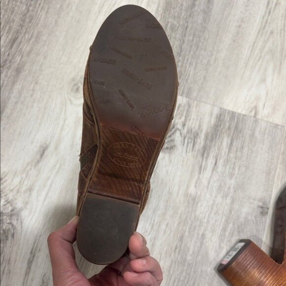 Korks Ease Brown Leather clog Ankle Boots size 7.5 - Picture 6 of 8